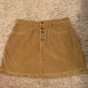 Corduroy button up skirt